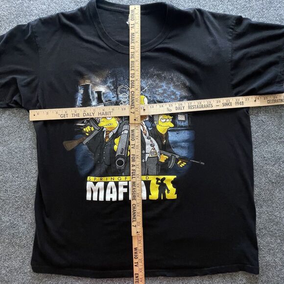 The Simpsons Springfield Mafia T-Shirt Menβs XL Black Graphic Tee Parody Funny - Picture 5 of 8